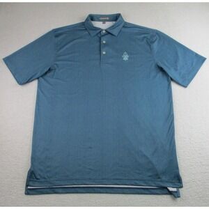 Peter Millar Polo Shirt Mens Large Blue Summer Comfort‎ Golf Performance Stretch